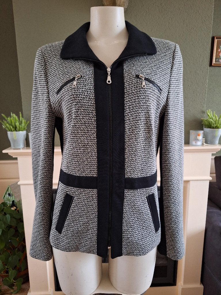 Gerry Weber zwart witte blazer jasje 38 M in topstaat, Maat 38/40 (M), Verzenden, Zwart, Zo goed als nieuw