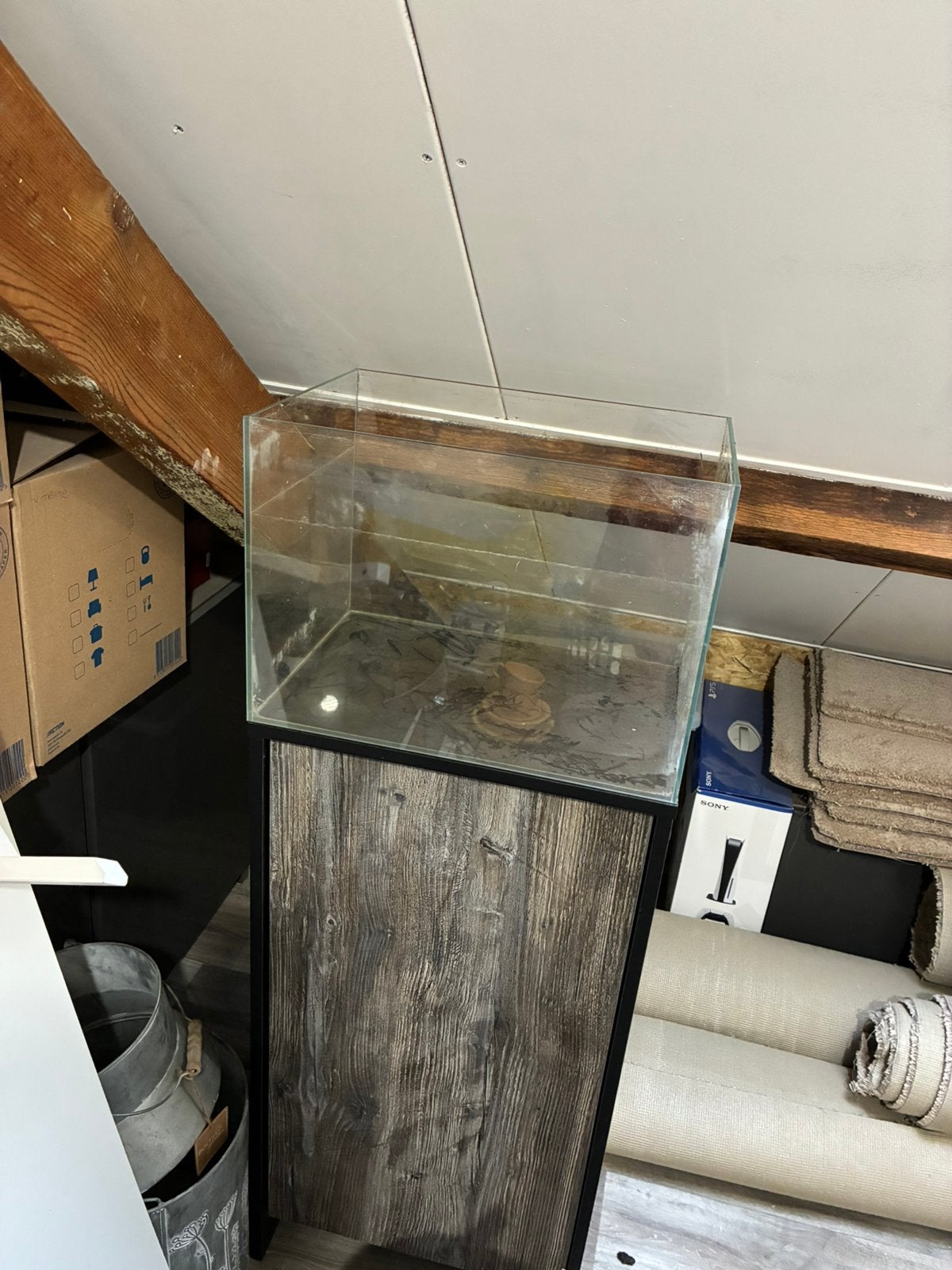 Aquascape 45 Superfish aquarium met meubel en lamp, Dieren en Toebehoren, Vissen | Aquaria en Toebehoren, Ophalen, Gebruikt, Leeg aquarium