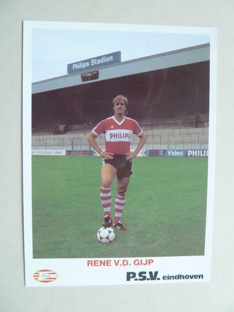Spelerskaart. Rene.v.d.Gijp. PSV.  1985/1986, Verzamelen, Sportartikelen en Voetbal, Ophalen of Verzenden, Zo goed als nieuw, PSV