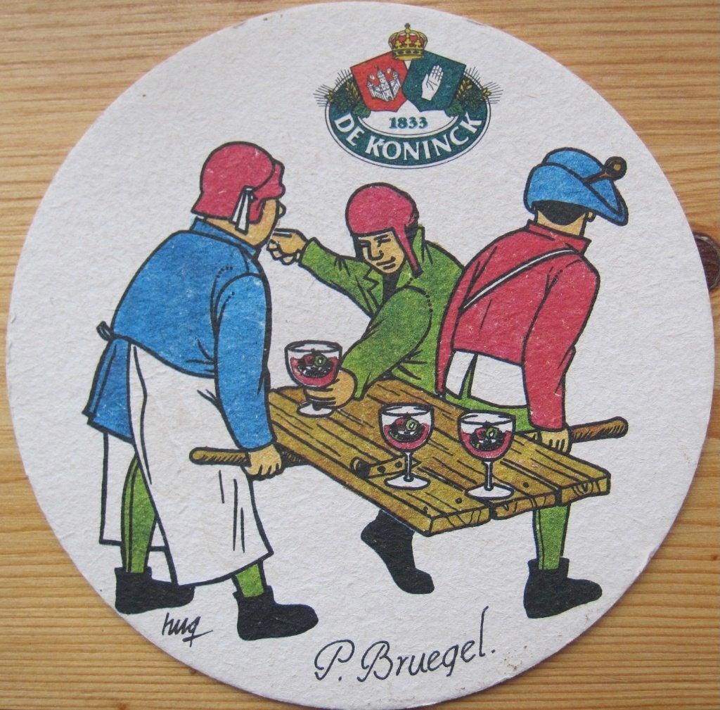 bierviltje De Koninck met thema Bruegel, Ophalen of Verzenden, Zo goed als nieuw, Viltje(s), De Koninck
