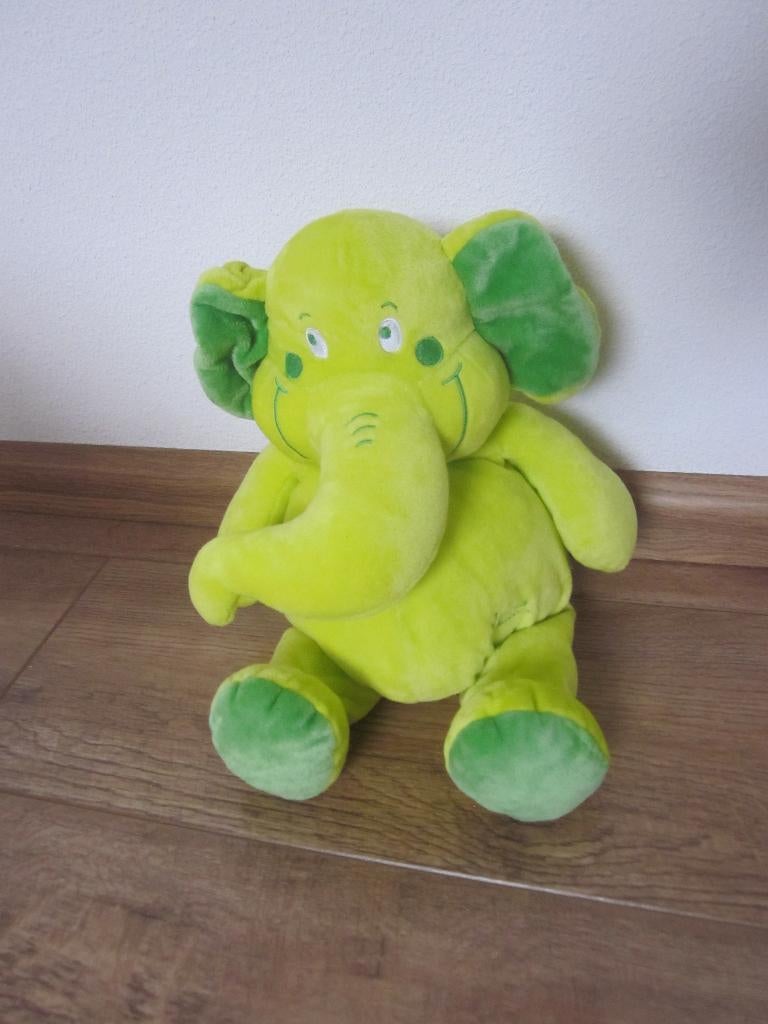 Tiamo Collection licht-donkergroen zacht pluche olifant knuf, Groen, Overige karakters, Wasbaar, Nieuw