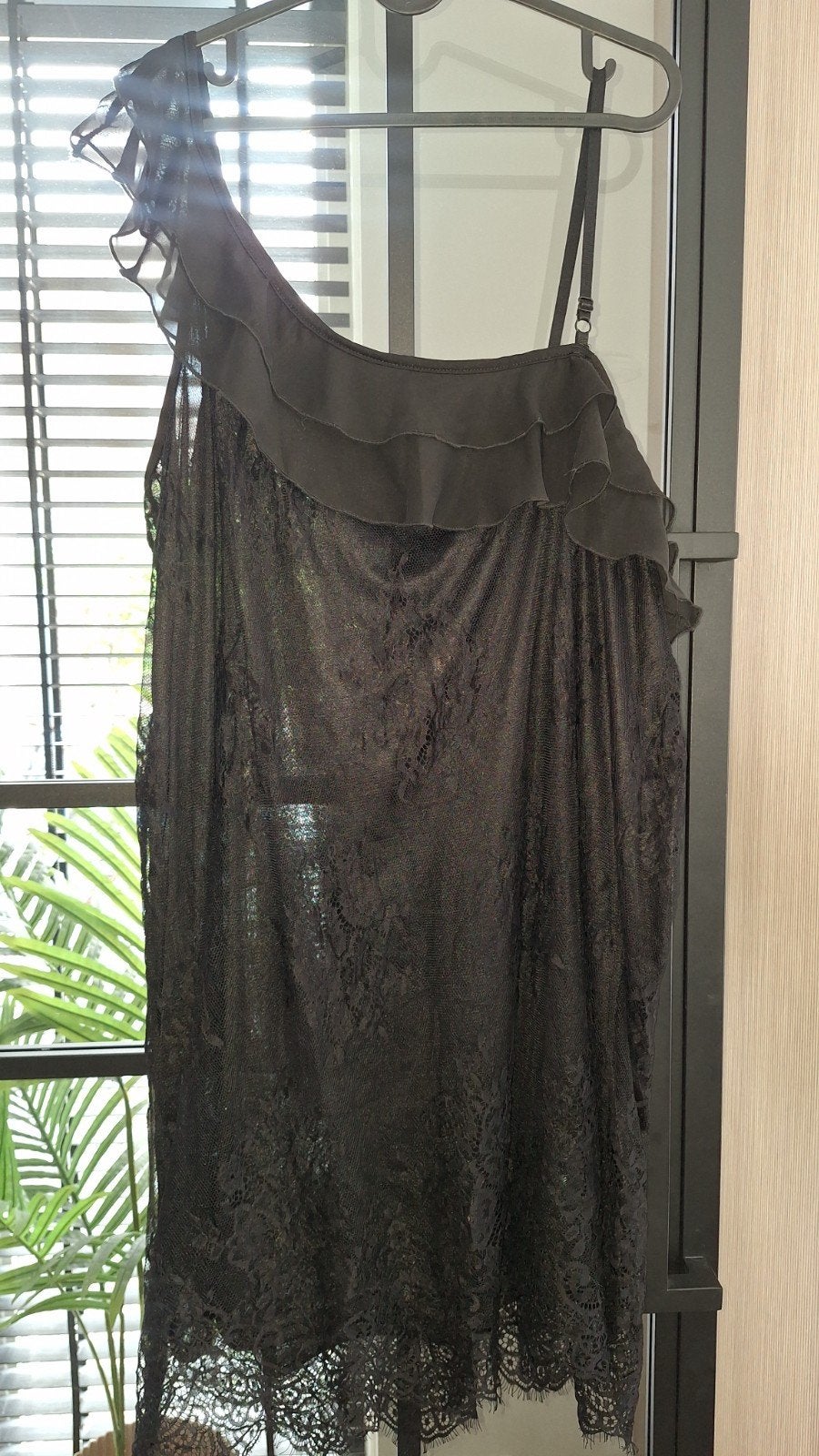 kanten nachtjurkje 50 52, Zwart, Ophalen of Verzenden, Zo goed als nieuw, Lingerie of Zwemkleding