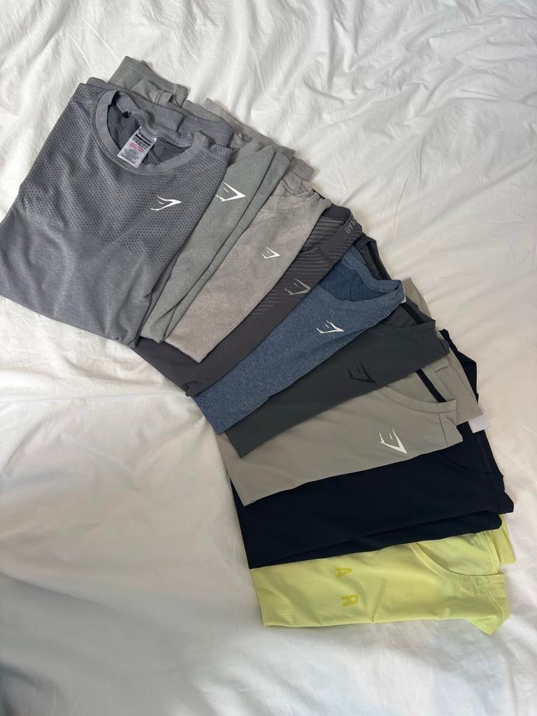9 Gymshark Sport Shirts - Diverse Kleuren, Ophalen of Verzenden, Nieuw, Grijs, Fitness of Aerobics