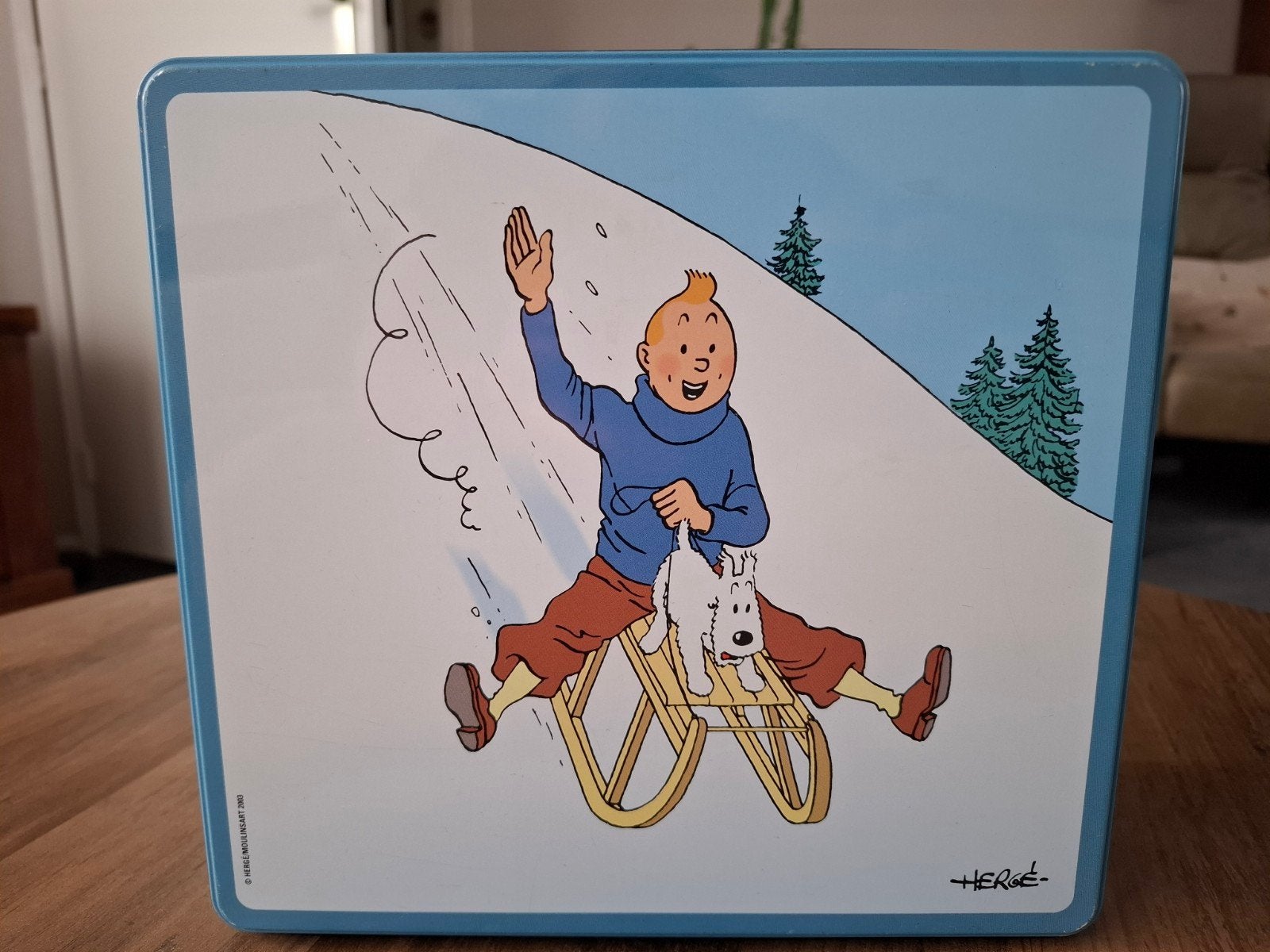 Vintage Kuifje  bewaarblik, Ophalen of Verzenden