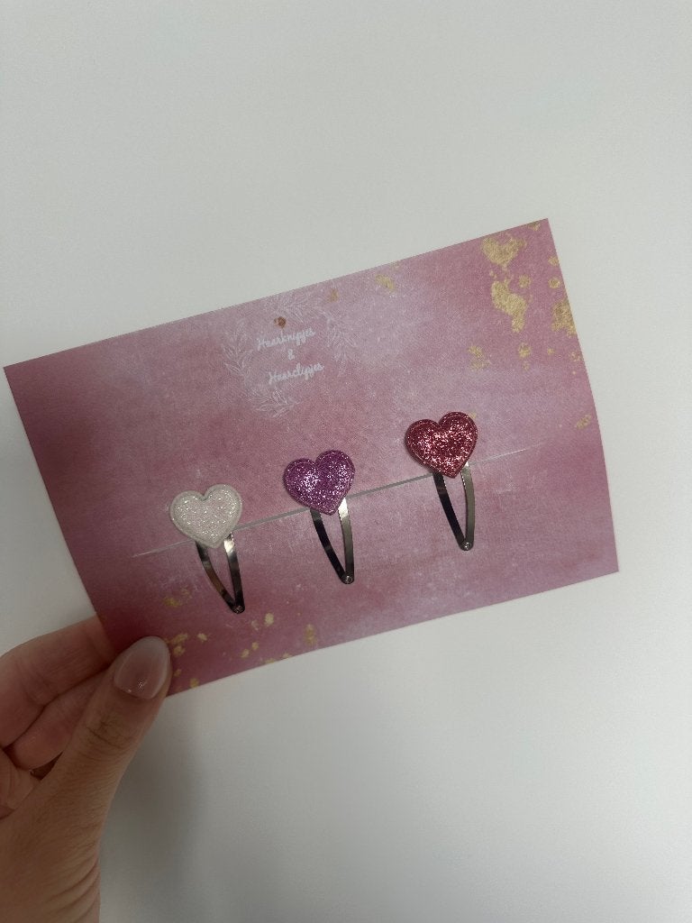 Haarknipjes & haarclipjes set liefdevolle hartjesglitter, Haarknipjes & haarclipjes, Nieuw, Ophalen of Verzenden, Glitter