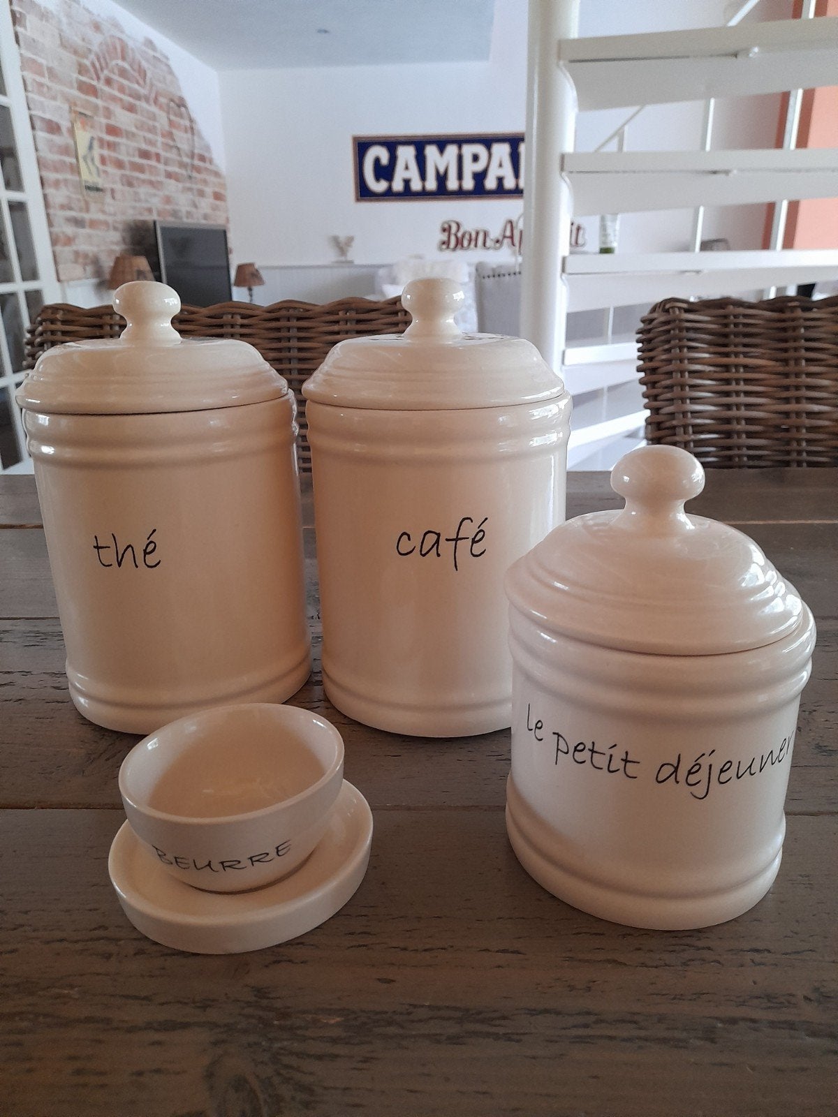 Riviera Maison voorraadpotten en botervlootje, Huis en Inrichting, Keuken | Servies, Keramiek, Overige typen, Ophalen of Verzenden