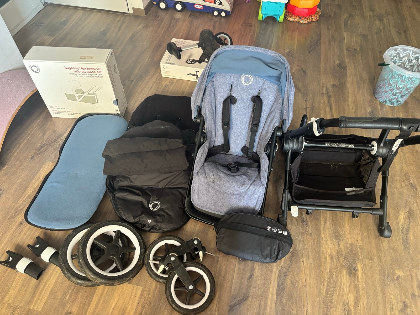 Bugaboo Fox Combiwagen - Lichtblauw met extra's, Ophalen, Gebruikt, Bugaboo, Combiwagen