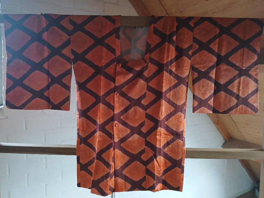 Traditionele Japanse Kimono haori jasje orange paas