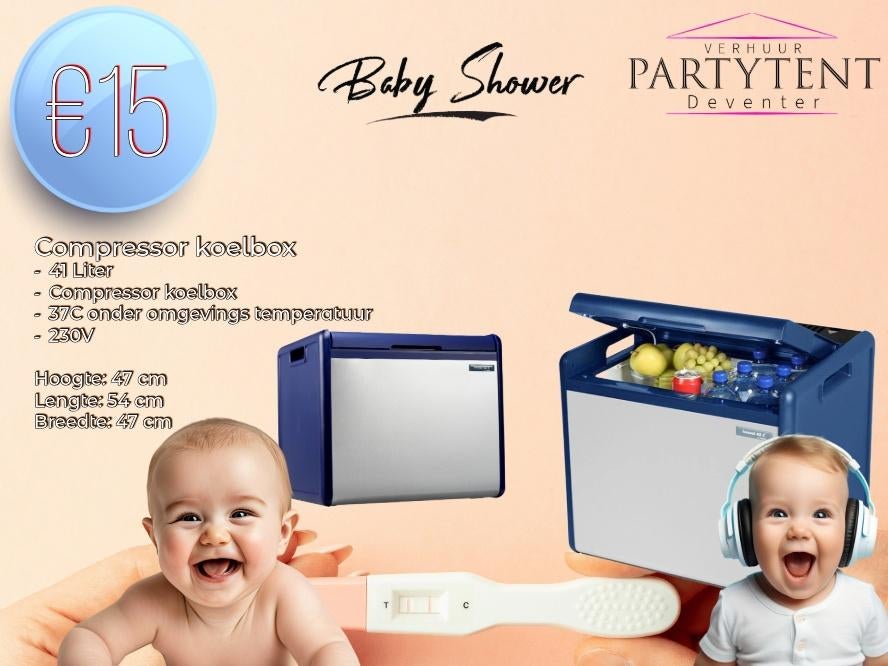 Koelbox huren reveal party of babyshower, Ophalen, Nieuw, Geboorte of Huwelijk