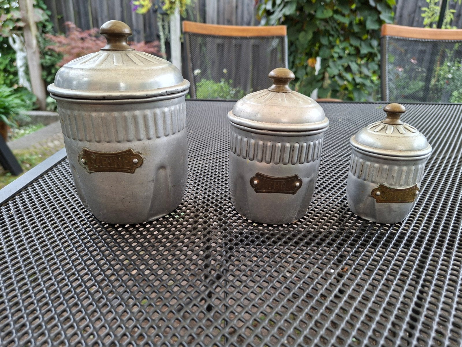 3 vintage Franse voorraadbussen, Ophalen of Verzenden