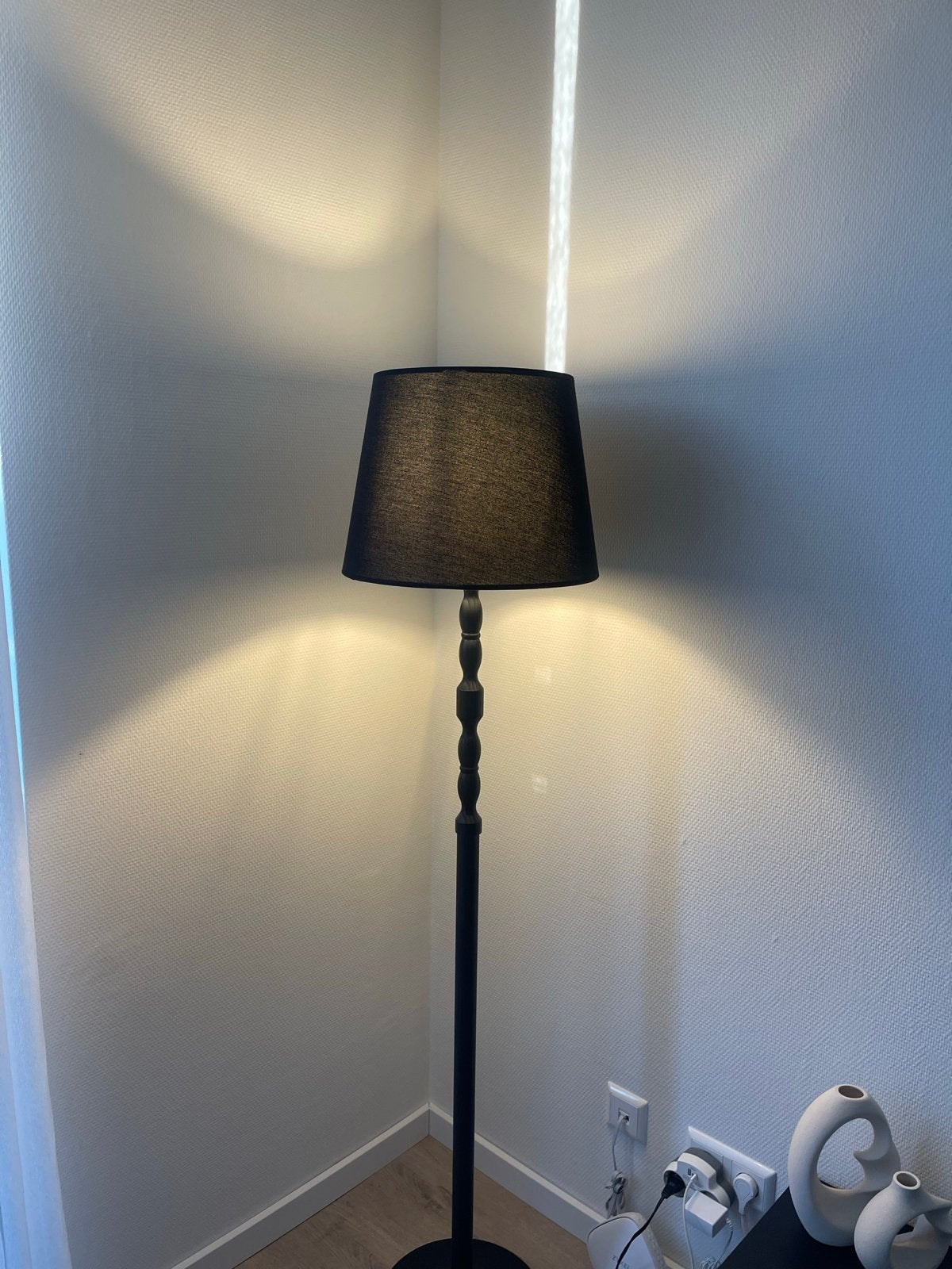 Stalamp met zwarte kap, Ophalen, Gebruikt, E27 (groot), 150 tot 200 cm
