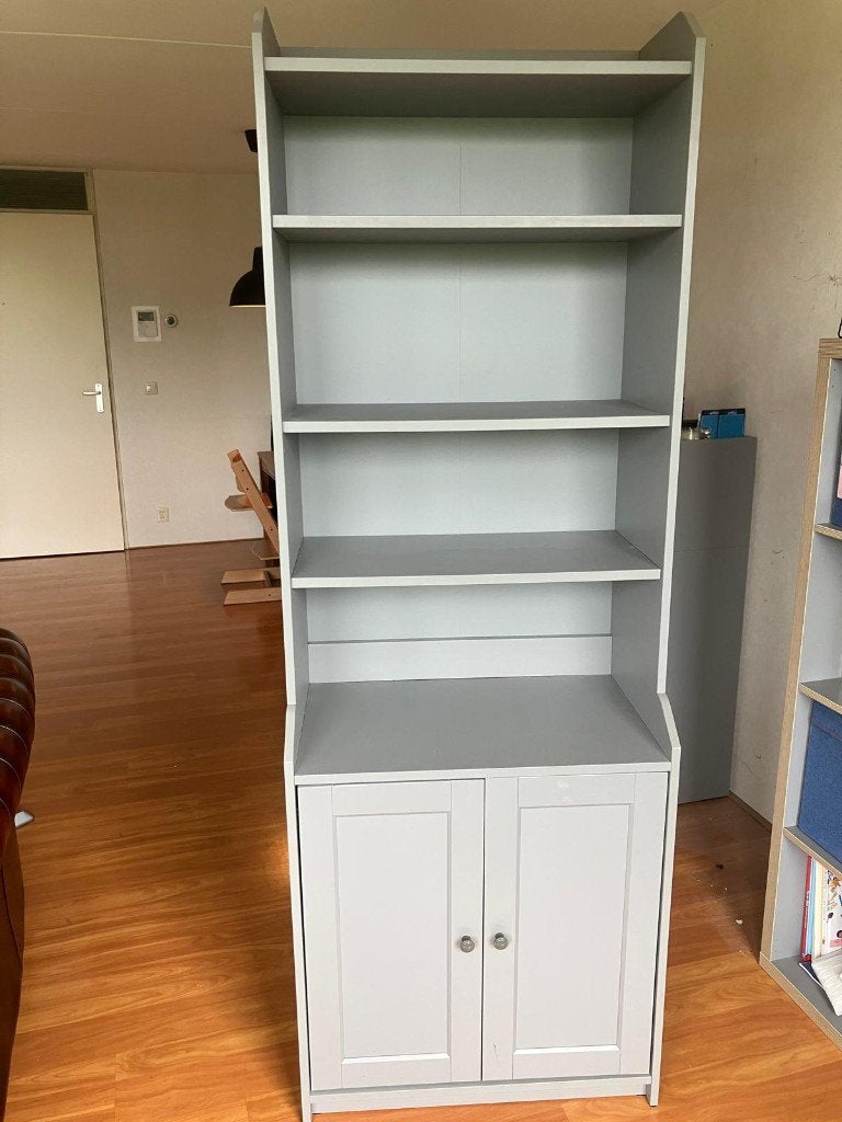 IKEA HAUGA serie – hoge kast met 2 deuren, grijs, 70x199 cm, Ophalen, 50 tot 100 cm, Zo goed als nieuw, 150 tot 200 cm