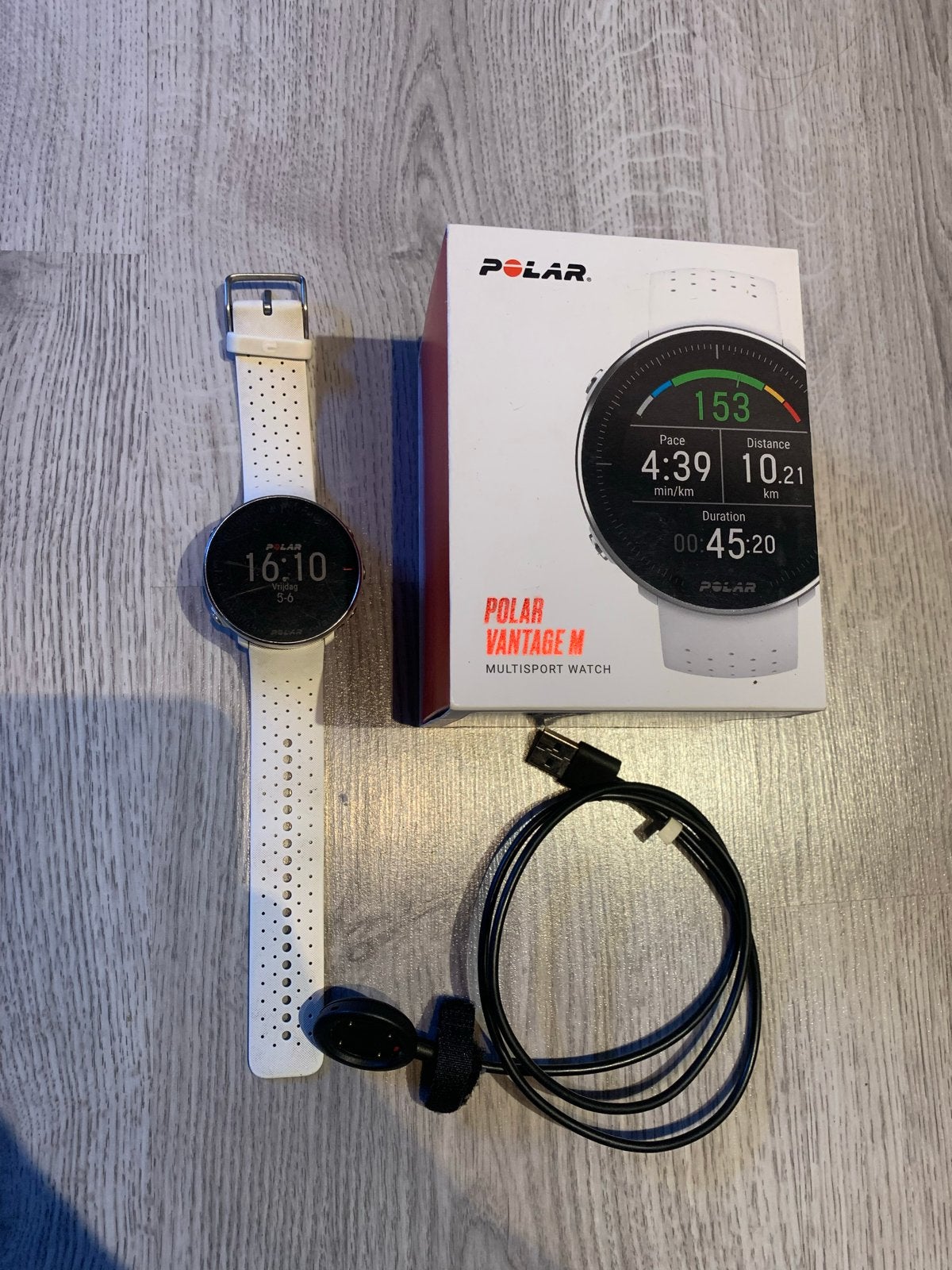 Polar Vantage M Multisport Horloge - Wit, Gebruikt, Wit, Hoogte, Ophalen of Verzenden