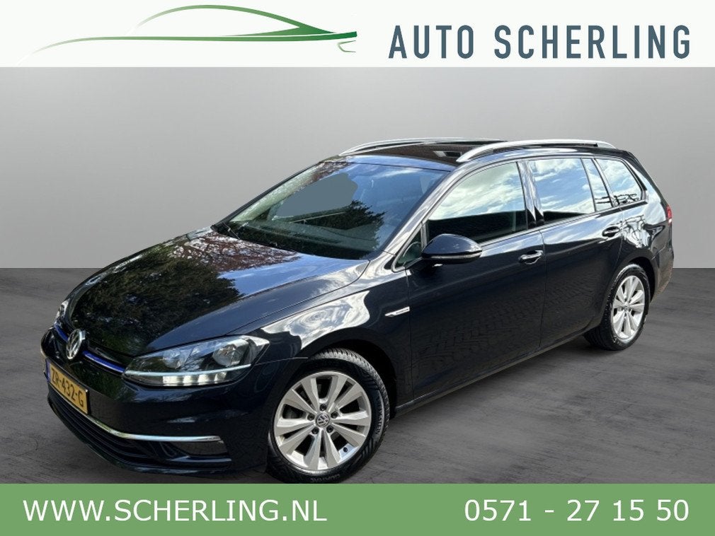 Volkswagen Golf Variant 1.5 TSI 130pk Bns Navi, CarPlay, Tre, 4 cilinders, Leder en Stof, Zwart, Origineel Nederlands