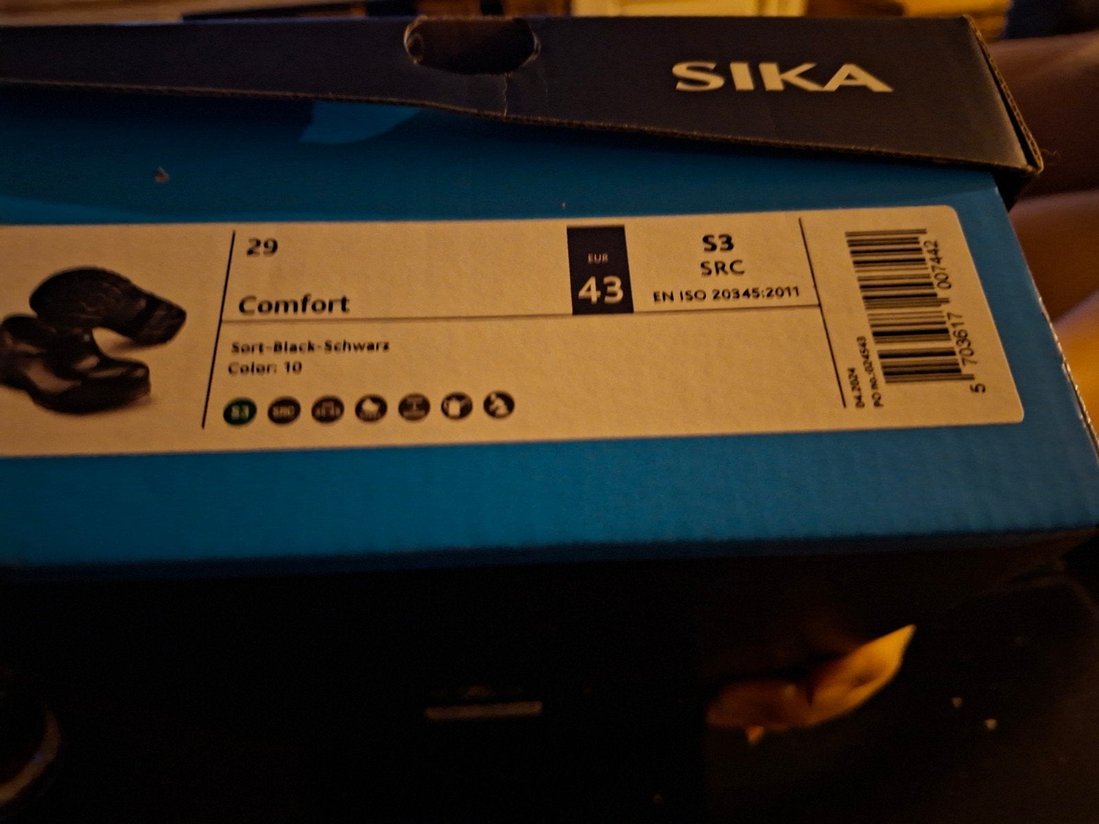 Sika Comfort Werkschoenen Zwart Maat 43 S3 SRC, Tuin en Terras, Werkkleding, Ophalen of Verzenden, Nieuw