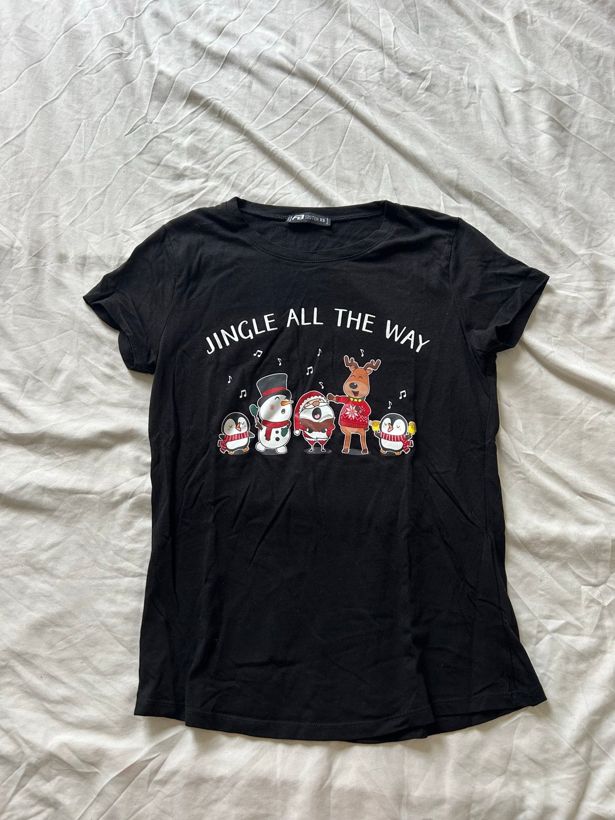 New Yorker Zwart Kerst T-shirt 'Jingle All The Way', Zwart, Ophalen of Verzenden, Korte mouw, Maat 34 (XS) of kleiner
