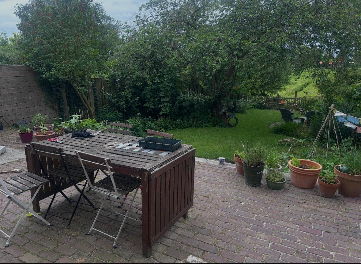 Gratis tuintafel, Tuin en Terras, Tuintafels, Ophalen, Gebruikt, Rechthoekig