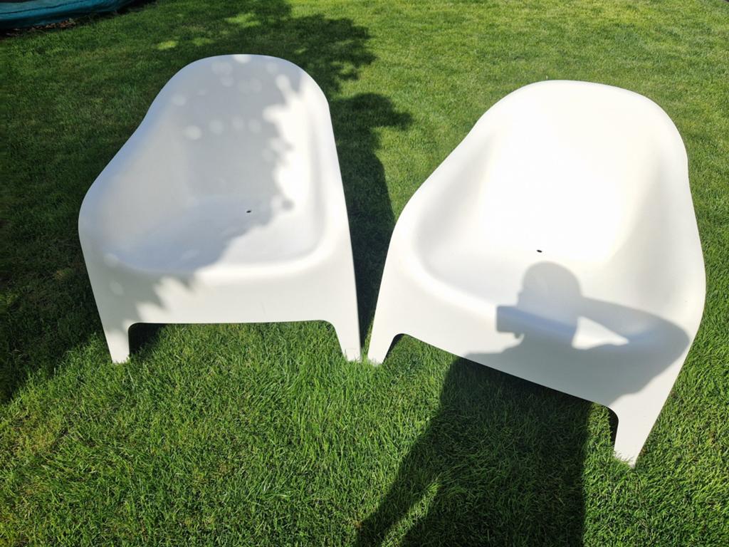 Ikea SKARPÖ Tuinstoel Wit - Zo goed als nieuw, Tuin en Terras, Ophalen, Zo goed als nieuw, Kunststof
