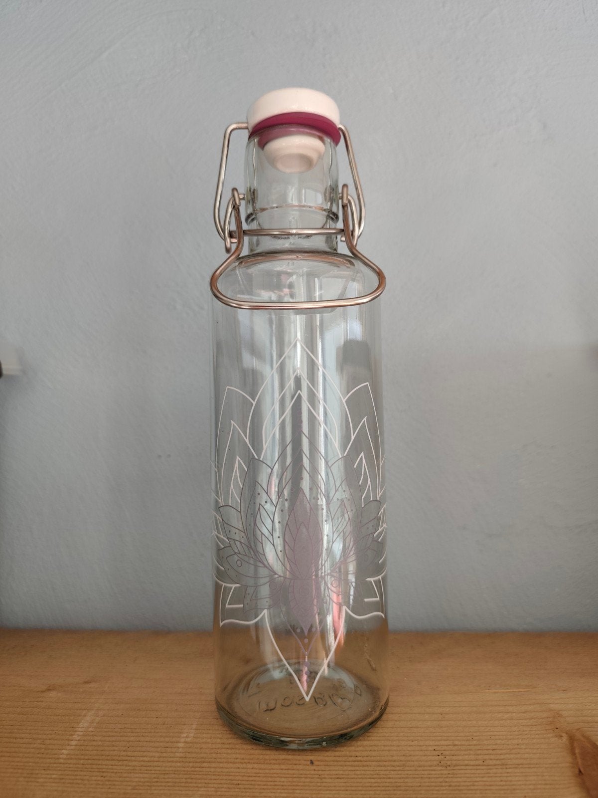 Soul Bottles glazen (drink)fles met mandala design, Ophalen of Verzenden, Zo goed als nieuw, Meerkleurig, Overige merken