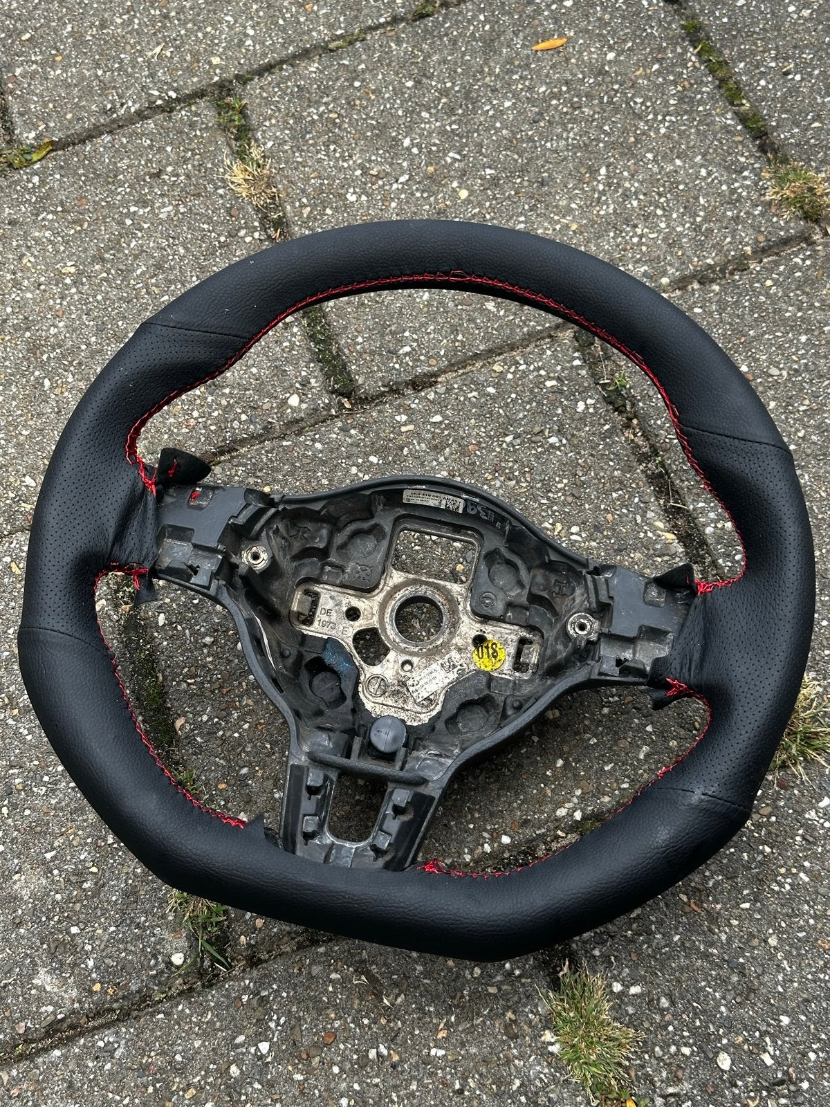 Stuurwiel Golf 6 GTI - Leder met rode stiksels, Auto-onderdelen, Ophalen of Verzenden, Gebruikt, Volkswagen