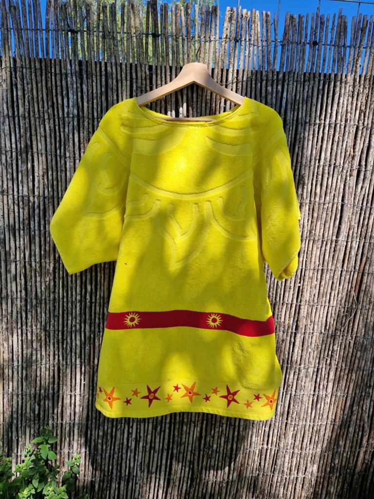 Upcycled bath towel dress maat M/L, Ophalen of Verzenden, Zo goed als nieuw