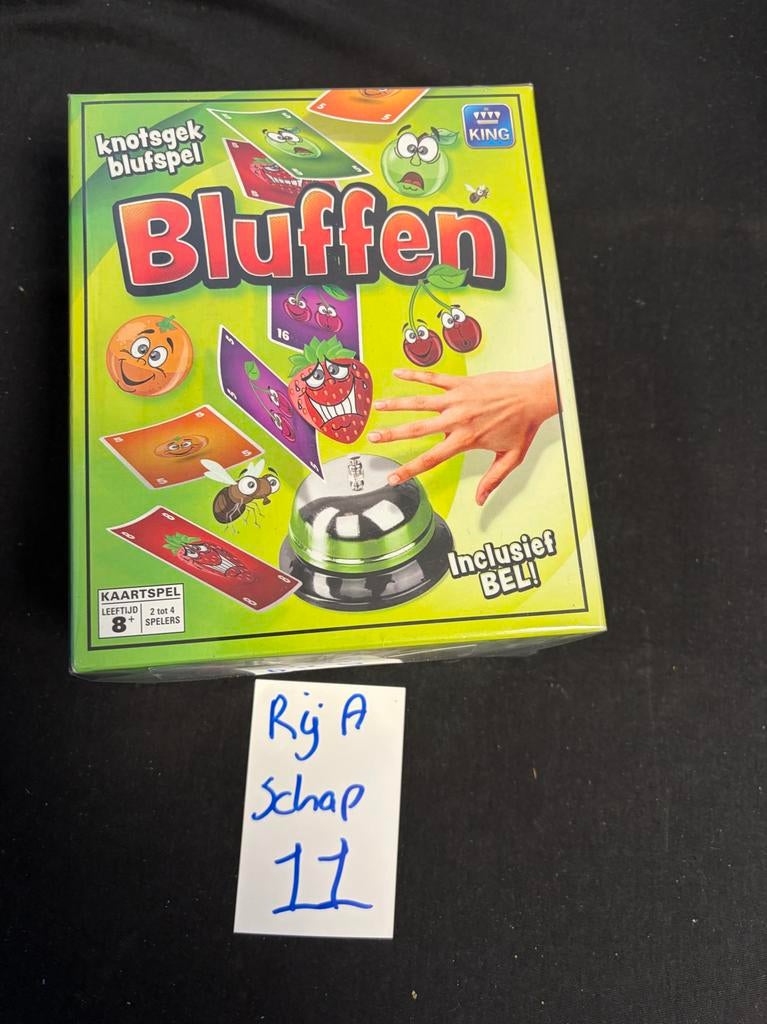 Bluffen knotsgek blufspel met bel, Hobby en Vrije tijd, Gezelschapsspellen | Kaartspellen, Gezel, Bluffen, Nieuw, Ophalen of Verzenden