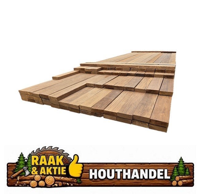 Hardhouten planken / latten 25x75 mm - nr: HP23