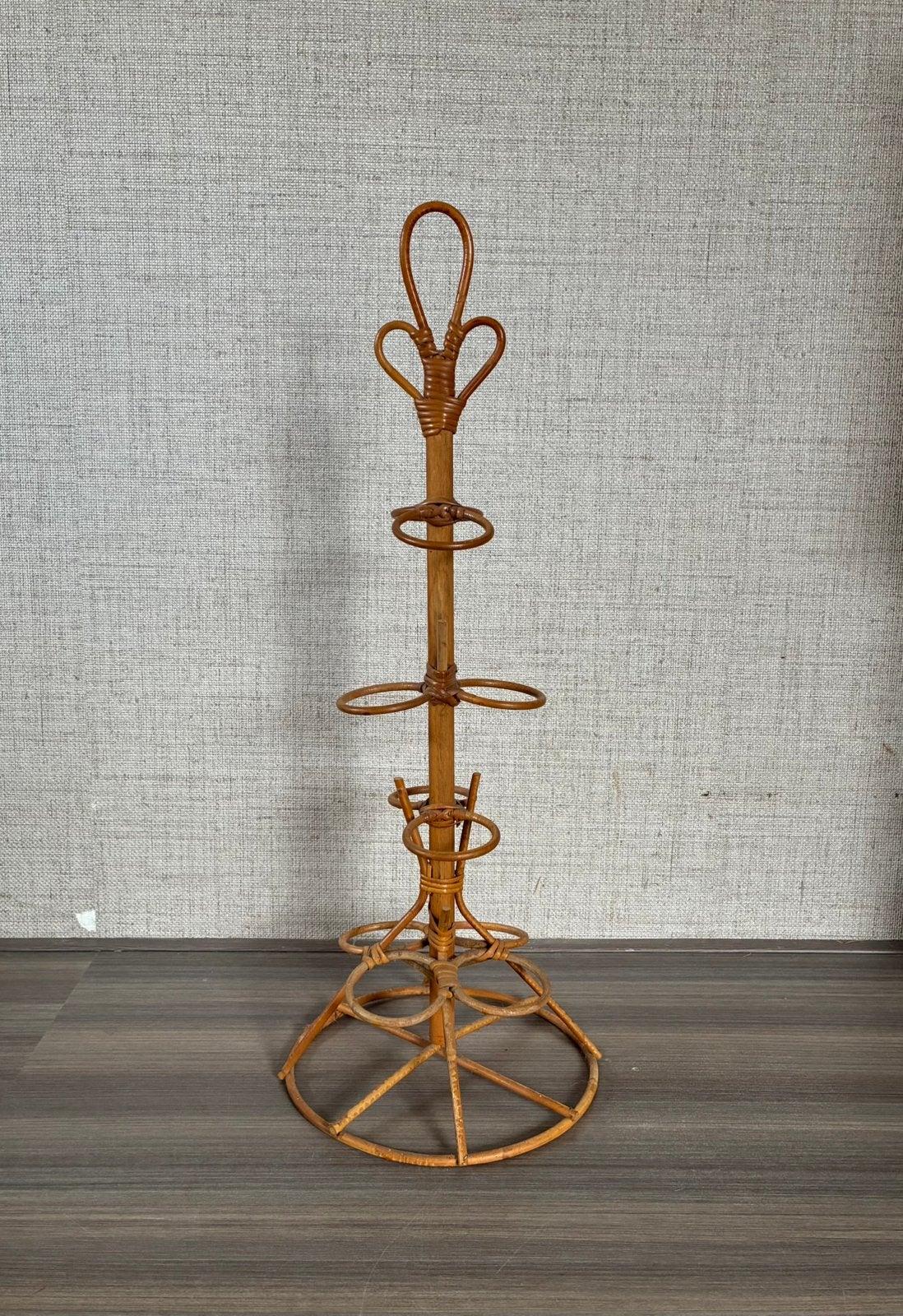 Vintage rotan plantenstandaard, Vintage, Gebruikt, Overige materialen, Ophalen of Verzenden