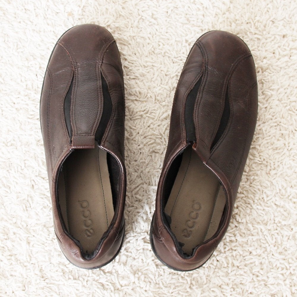 Mooie Leren Ecco Dames Schoenen (Maat 40) € 50,-, Bruin, Ophalen of Verzenden, Zo goed als nieuw, ECCO.