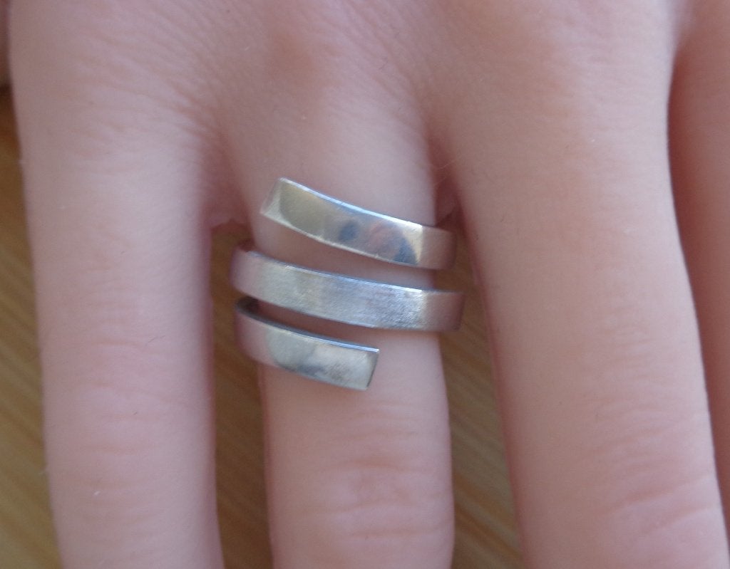 zilveren wrap ring [424], Verzenden, Dame, Zilver, Zilver
