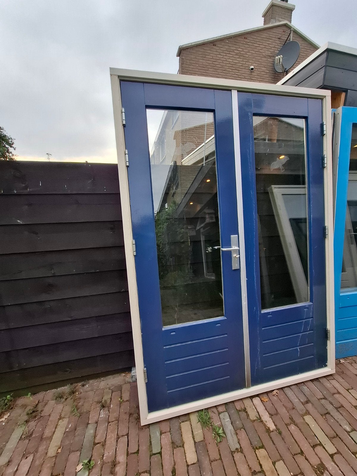 openslaande tuindeuren dubbel glas deuren terrasdeuren pui, Doe-het-zelf en Verbouw, Ophalen, Deurkozijn, 225 cm of meer, Zo goed als nieuw