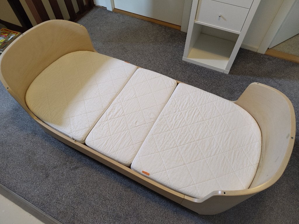 Leander baby wiegje, ledikant en doorgroei kinderbed, Ophalen, Gebruikt, Ledikant