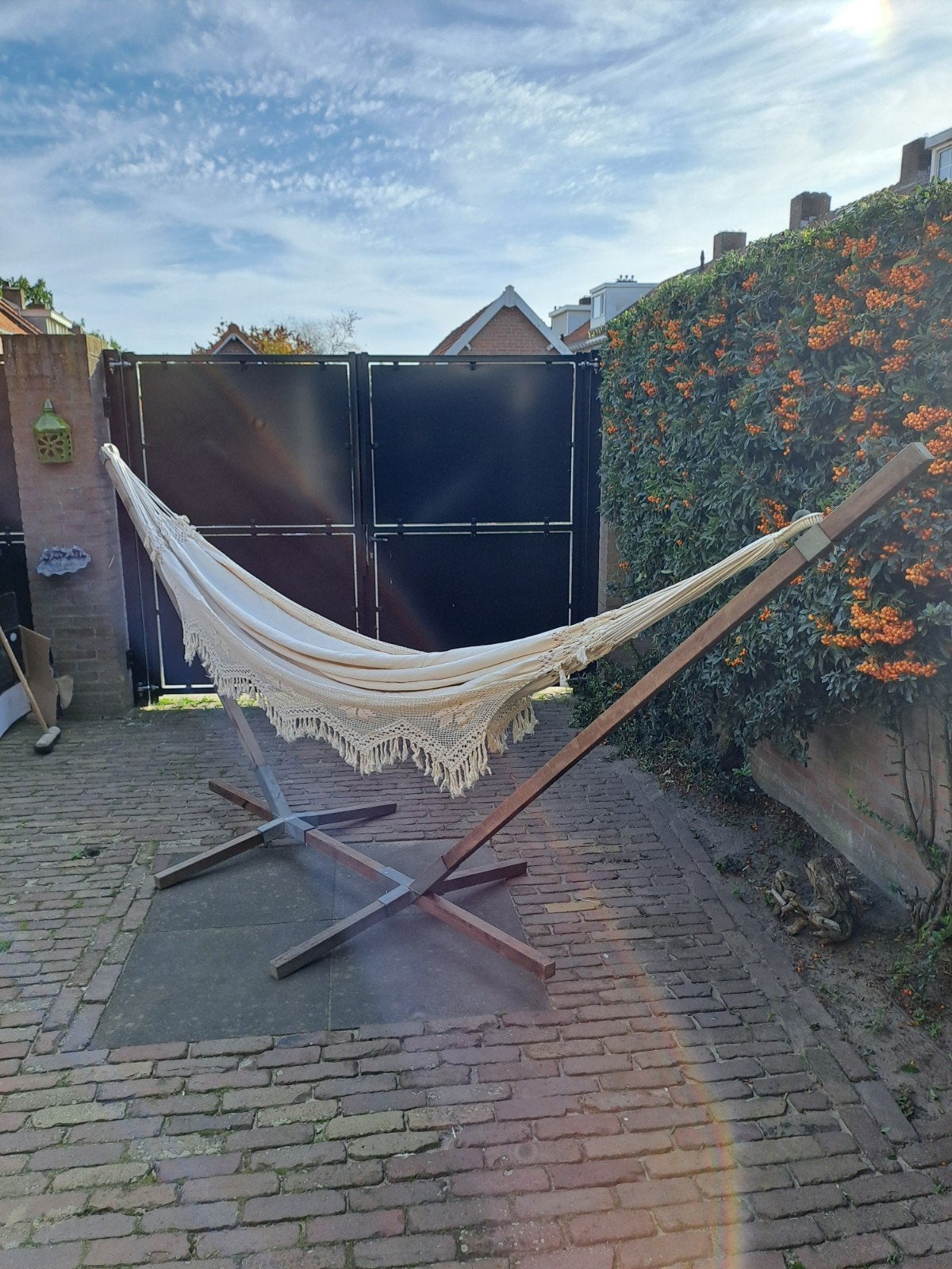 Hangmat met standaard - Zo goed als nieuw, Tuin en Terras, Ophalen, Meerpersoons, Zo goed als nieuw, Met standaard