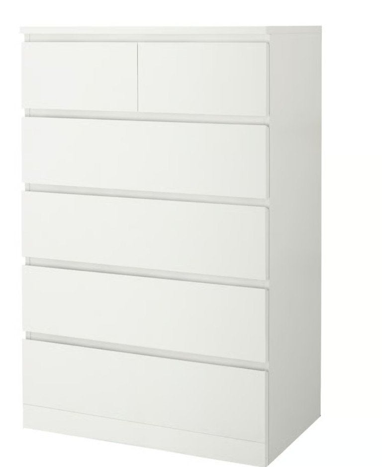 Ikea Malm ladekast, 6 lades, wit, 80x123cm, <NIEUW in doos>, Ophalen, 5 laden of meer, 100 tot 150 cm, Nieuw