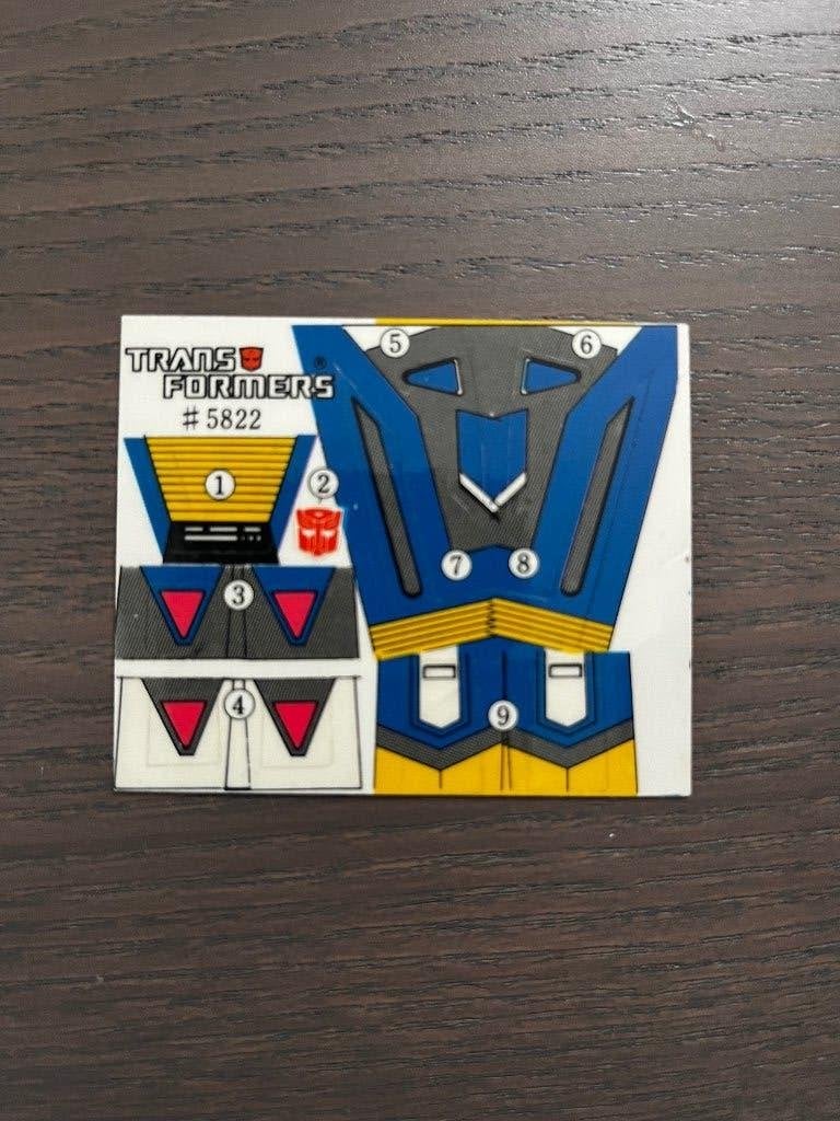 Transformers G1; stickersheet Cloudburst, G1, Ophalen of Verzenden, Gebruikt, Autobots