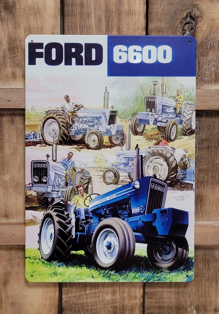 Ford 6600 Tractor reclamebord van metaal wandbord decoratie, Ophalen of Verzenden, Nieuw, Auto's