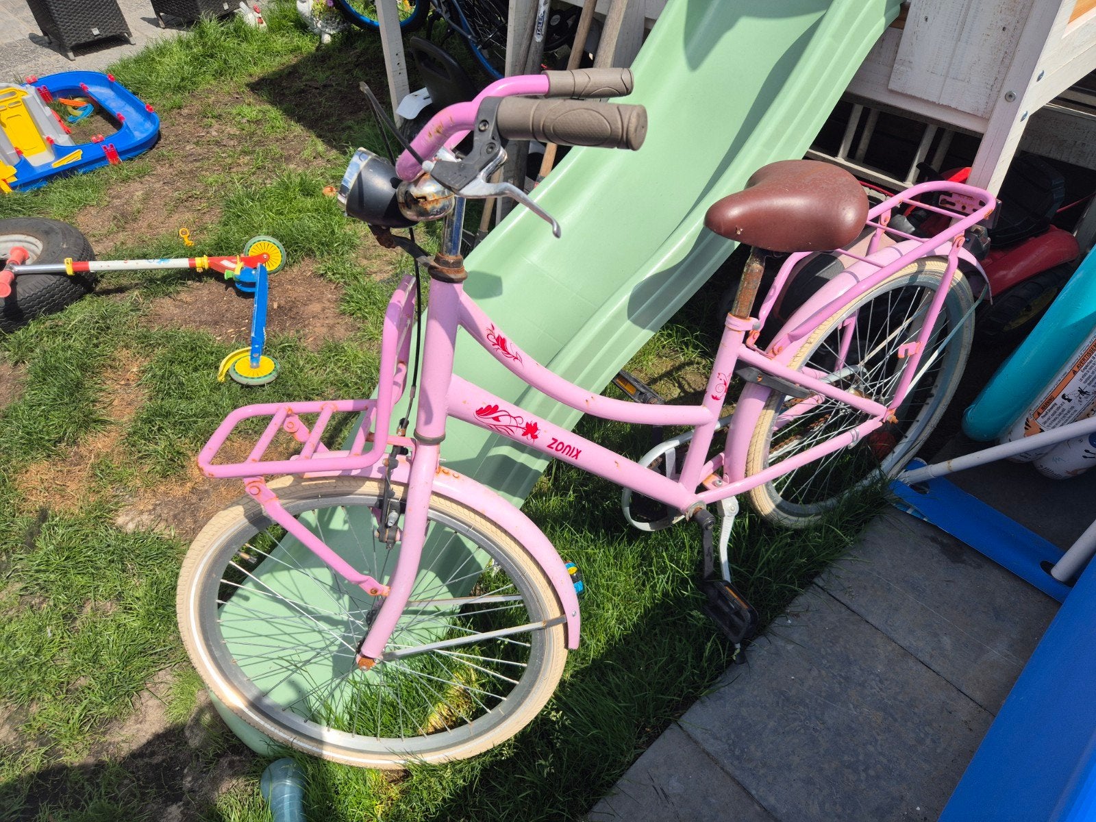 Meidenfiets 24 inch - opknapper, Fietsen en Brommers, Ophalen, Velgrem, Zonix, Handrem