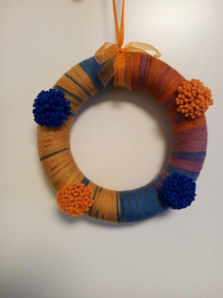 Krans met wol nieuw handmade, Ophalen of Verzenden, Nieuw