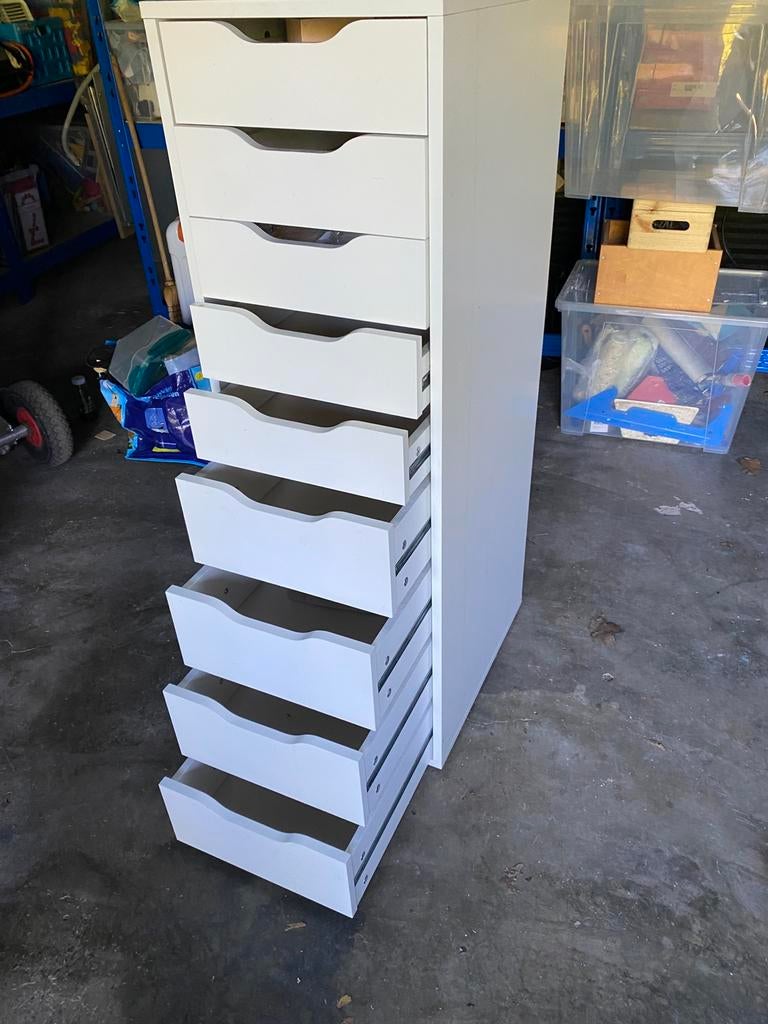 ALEX IKEA Ladeblok 9 lades wit, Ophalen, Gebruikt, 5 laden of meer, 50 tot 100 cm