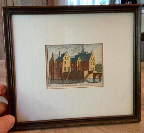 Gravure Kasteel te Loinen 1732, Antiek en Kunst, Verzenden