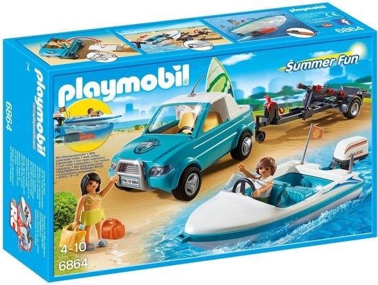 Playmobil Pick-up met speedboot en onderwatermotor – 6864, Kinderen en Baby's, Speelgoed | Playmobil, Ophalen of Verzenden, Nieuw