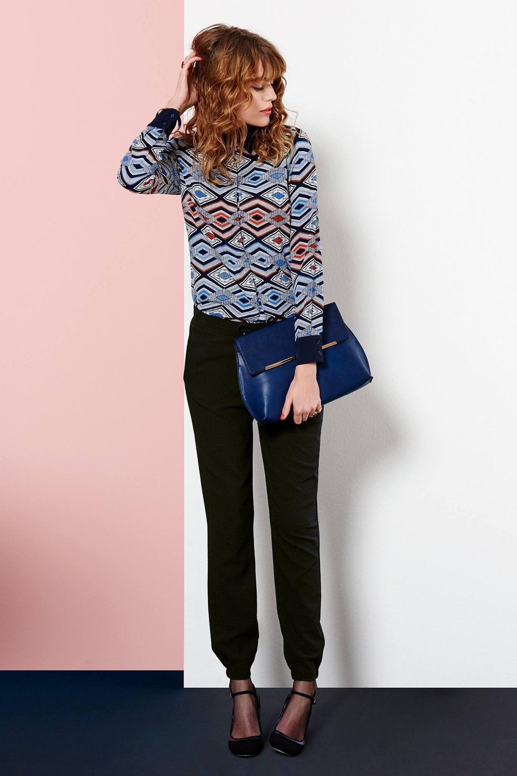 ZGAN! Mooie Steps blouse met patronen maat XL!, Verzenden, Zo goed als nieuw, Maat 46/48 (XL) of groter, Blauw