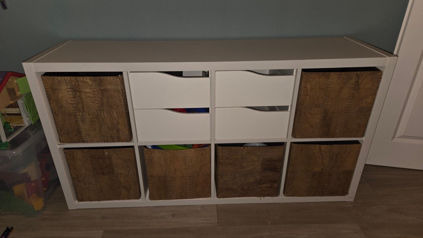 IKEA Kallax kast met 6 kottebo manden en 2x2 lades, Huis en Inrichting, Ophalen, Gebruikt