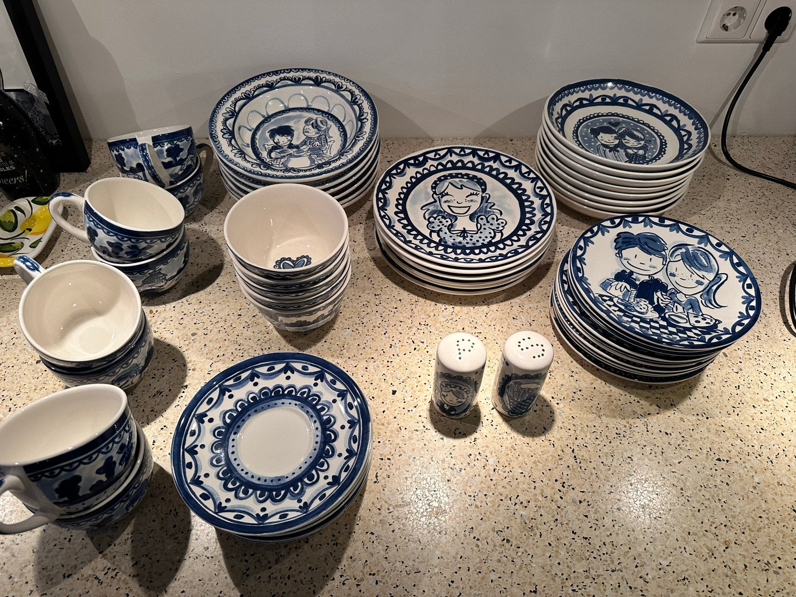 62-delig Blond Amsterdam Delfts Blauw serviesset, Keramiek, Ophalen of Verzenden, Zo goed als nieuw, Delftsblauw