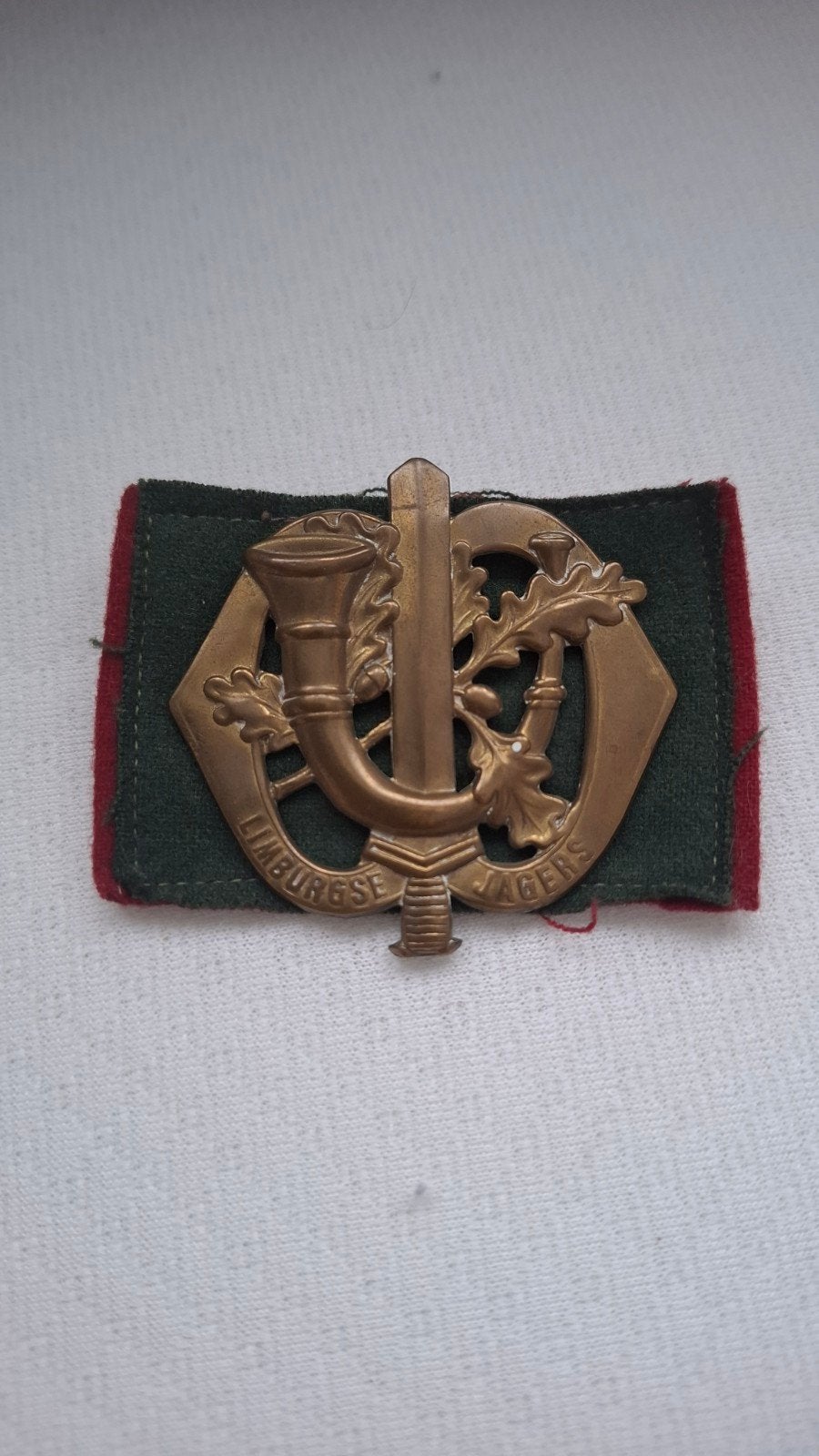 1e model Limburgse Jagers, Ophalen of Verzenden, Landmacht, Nederland, Embleem of Badge