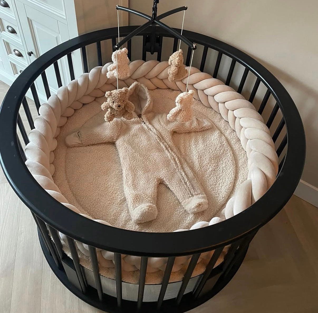 bopita box rond zwart met boxmatras, Kinderen en Baby's, Boxen, Ophalen, Zo goed als nieuw, Rond, In hoogte verstelbaar