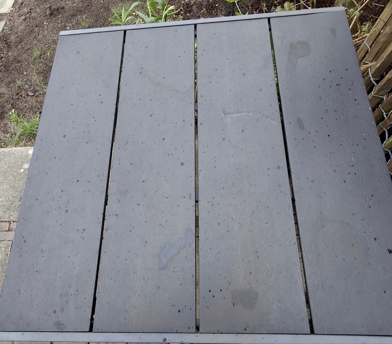 Vierkanten houten tuintafel van Jisk, Ophalen, Gebruikt, Hout