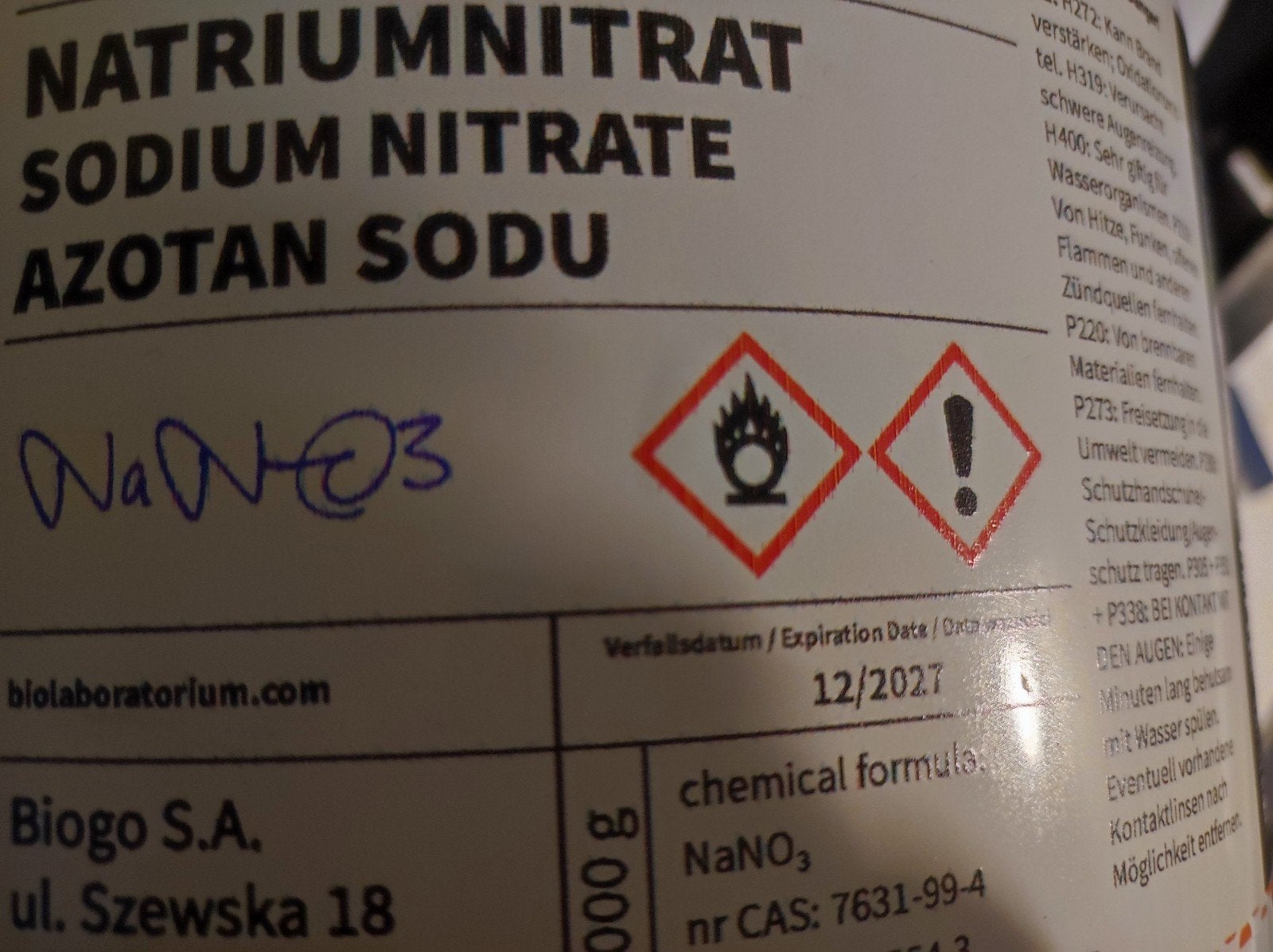 Natriumnitraat, Hobby en Vrije tijd, Knutselen, Nieuw, Ophalen of Verzenden