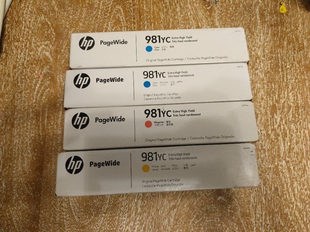 HP 981YC Cartridges – Nieuw – 2x Cyan, 1x Magenta, 1x Yellow, Computers en Software, Ophalen of Verzenden, Nieuw, Toner, Hp