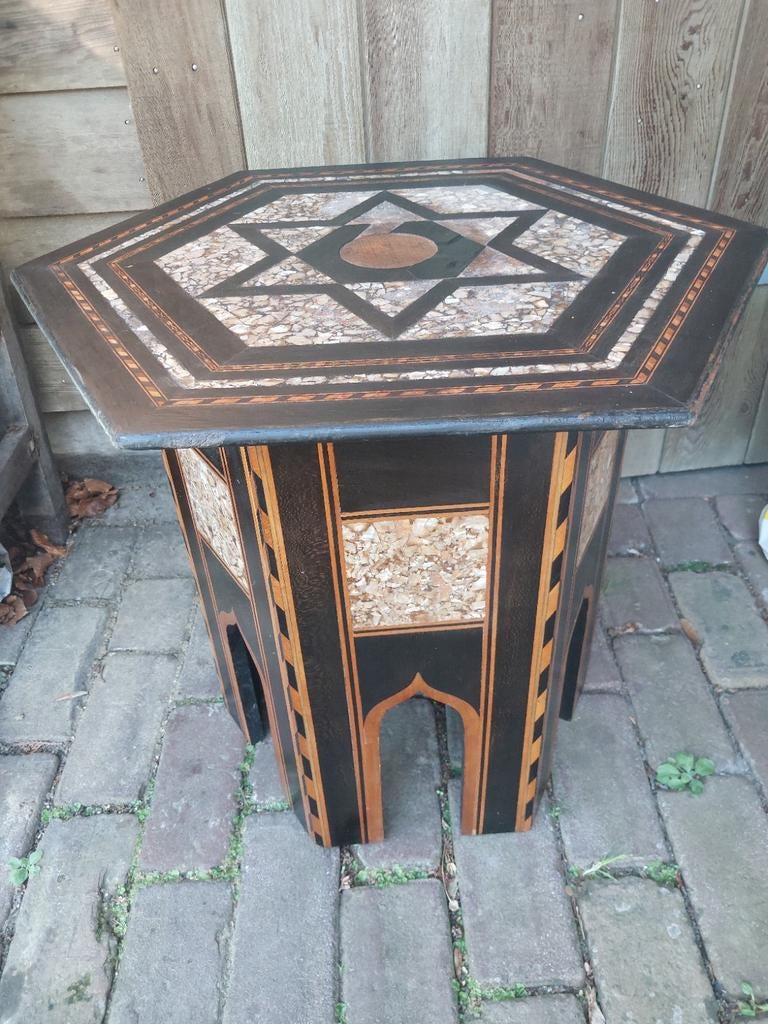 Oosterse Bijzettafel met Mozaïekpatroon, Huis en Inrichting, Tafels | Bijzettafels, Minder dan 55 cm, Gebruikt, Oosters, Mozaïek